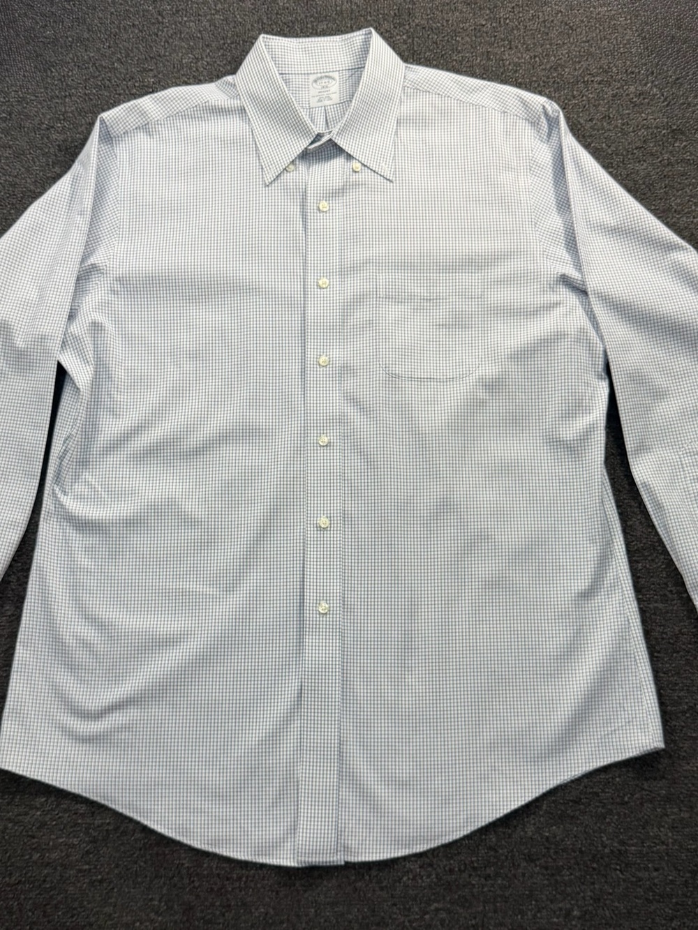 Brooks Brothers Light Blue Micro-Check Dress Shirt